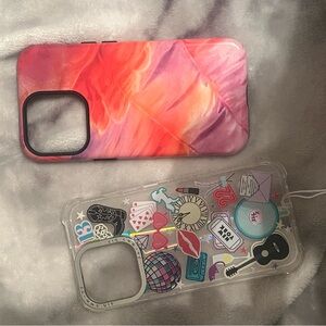 Vibrant Pink and Clear Phone Case Set